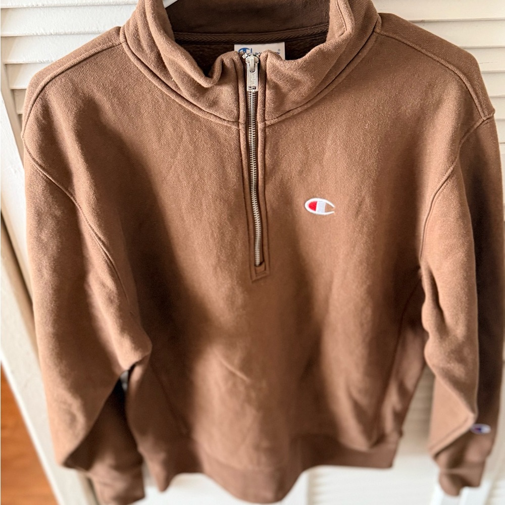 Champion Men's Tan Zip-Up Sweater